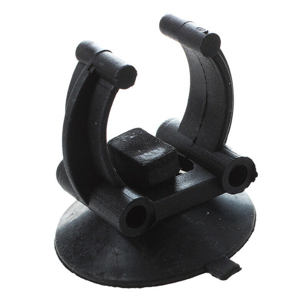 Plastic Aquarium Heater Clips Holder 33mm Dia Sucker 2 Pcs Black