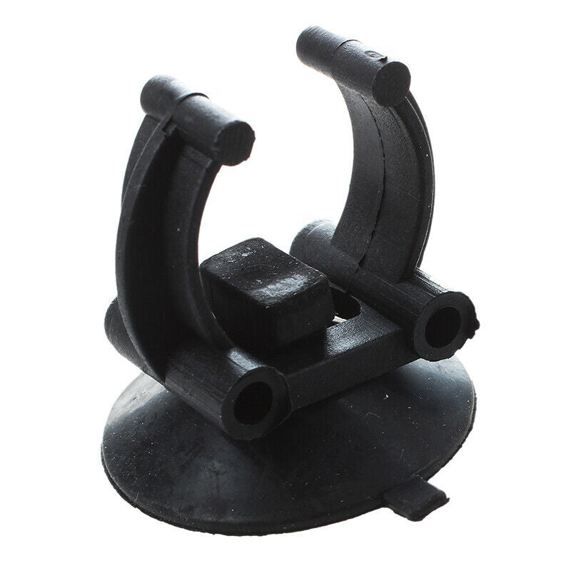 Plastic Aquarium Heater Clips Holder 33mm Dia Sucker 2 Pcs Black