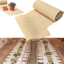 30x275cm Natural Brown Burlap Lace Hessian Table Runner Wedding Party Decor  Z