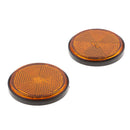 Pair Orange Motorcycle Scooter ATV Dirt Bike Round Reflectors