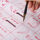 5X No Ink Magic Water Writing Cloth Brush Gridded Fabric Mat Calligraphy T HAR