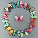 B7 50x Mixed Sewing Butterfly Phantom buttons Scrapbooking 2 Holes Bulk Wooden