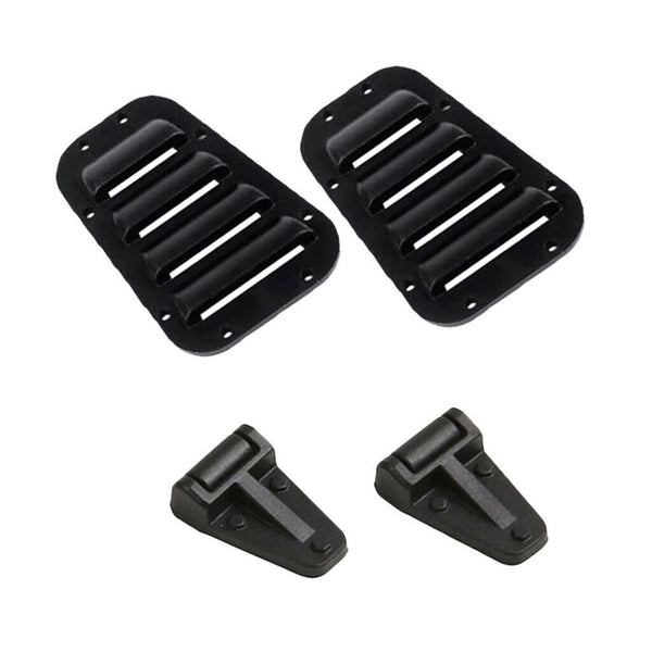 Black Intake Grille Cover & Engine Cover Hinge 4x for 1/10 TRX-4 RC Car Buggy