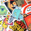 50PCs Stickers Mix Style Funny Cartoon Fridge Doodle Snowboard Luggage Sticke ME