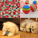 6pcs Pet Cat Kitten Soft Foam Rainbow Play Balls Colorful Funny Activity Toys AU