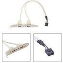 2Pack Motherboard 2 Ports USB 2.0 Hubs to 9Pin Expansion Rear Panel Header