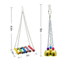 6Pcs Pet Bird Parrot Bite Toys Set Swing Claw ball Bell string Hanging Toys