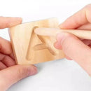 Wood Alphabet Tracing Puzzle Wood Cards Blocks Capital Letter Recognition 3+