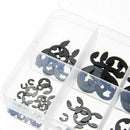 1X(120Pcs E Clips Retaining Ring Black Manganese Steel 1.5Mm To 10Mm