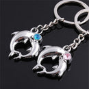 1Pair Hot Metal Dolphin Key Ring Keyfob Couples Romantic Keychain Lover Gift  ME