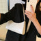 Fashion Pure Women Handbag Leather Female Small Shoulder Tote Bag (White)