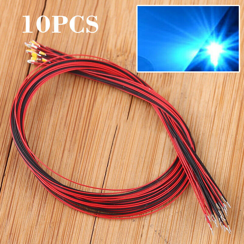 10pcs 0402 Pre-soldered Micro Litz Wired Leads Blue SMD Led 200mm Length