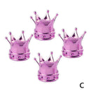 4x Chrome Crown Car Tire Air Valve Stem Screw Caps Accessories G9J1 H9R2