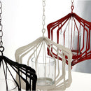 Iron Hollow Candle Holder Candelabrum Lantern Wall Hanging Case F - Red