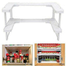 2 Layers Space Rack Countertop Organizer Kitchen Storage Rack Adjustable White