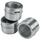 Magnetic Spice Tins Stainless Steel Spice Jar Set With Stickers Pepper Shak P5J4