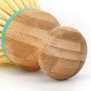 Set Of 3 Pieces Bamboo Scrub Brush Dish Scrubber Household Cleaning Sink We