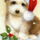 5D Regular hexahedron Diamond Painting, Christmas Dog Decoration Painting H