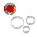 3pcs/set Carnation Flower Mold Fondant Cookie Cutter Stainless Steel Tools