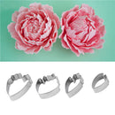 4pcs Peony Flower Cake Fondant Plunger Cutter Decorating Mold SugarcraftBakingTO
