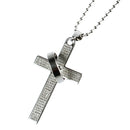 Hot Unisex Stainless Steel Cross & Ring Chain Pendant Necklace Fashion Good