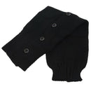 1 pair button knitting warm Leggings loose socks (Black)