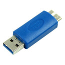 High Speed Blue USB 3.0 Type-A Male to mini B Male Plug Adapter Gender Chan