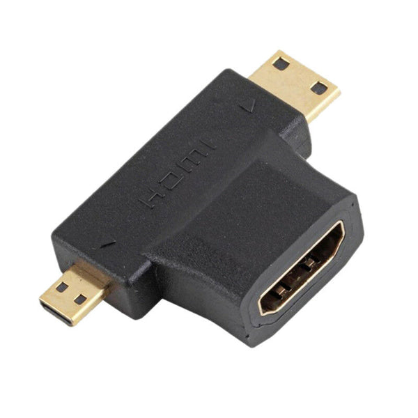 3 In 1 Micro Male Mini HDMI male to HDMI Female Cable Adapter Converter LJ