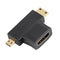 3 In 1 Micro Male Mini HDMI male to HDMI Female Cable Adapter Converter LJ