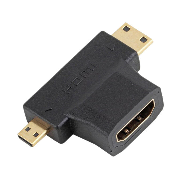 3 In 1 Micro Male Mini HDMI male to HDMI Female Cable Adapter Converter LJ