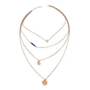 Multiple Layers Coin Beads Pendant Clavicle Chain Necklace Women Fashion Je