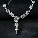 Fashion Crystal Bridal Earrings and Necklace Jewelry Set Exquisite Diamond