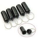 5 Pcs Waterproof Aluminum Pill Box Case Container Holder Keyring LTUS