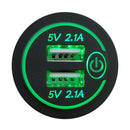 Car Boat Motorcycle Touch Switch 4.2A Dual USB Charger Socket with 2 Terminals