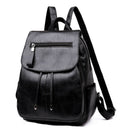 Fashion Women'S Backpack Teen Leather Fit Teen Girl Casual Black Backpack L