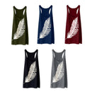 Summer Women'S Feather Print Fashion Ladies Long Vest Casual Plus Tank Top  N3R3