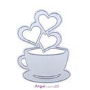 Love Heart Coffee DIY Metal Scrapbook Craft Embroidery Cutting Die