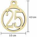 25pcs 1-25 Wooden Christmas Advent Calendar Gift Tags Number Gift Tags Chri