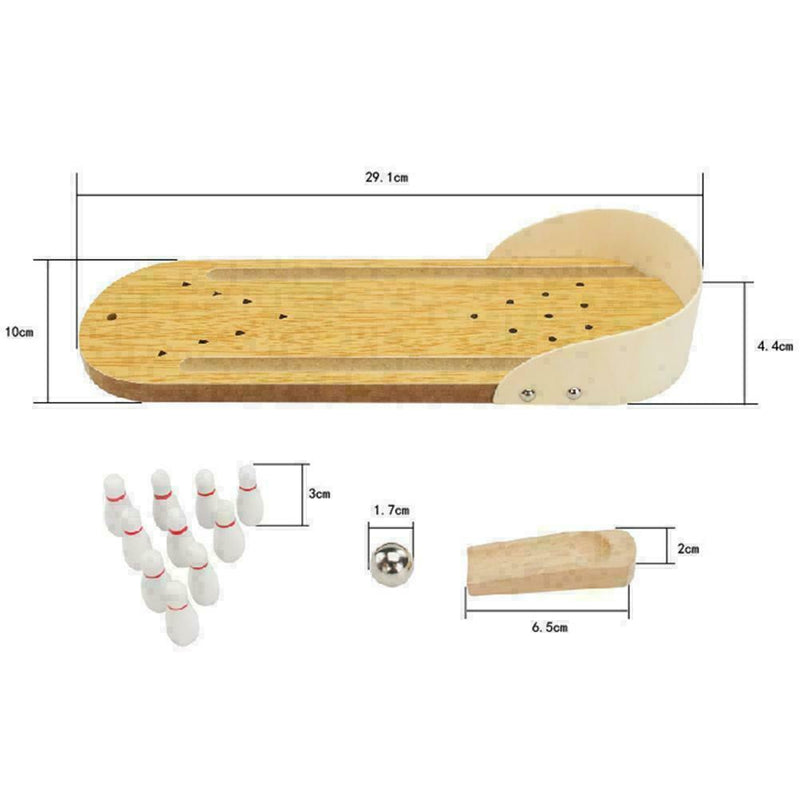 Kids Children Wooden Mini Desktop Bowling Game Toys Desk Ball Board Baby P4J2