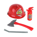 Kids Yellow Safety Firefighter Helmet & Assorted Tools Halloween Costume
