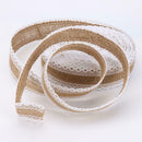10m/roll Natural Jute Burlap Hessian Lace Ribbon Rustic Wedding Decoration