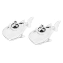 2pcs Mini Clear Shark Glass Vial Pendant