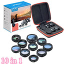 Professional 10-in-1 Cell Phone Camera Lens Zoom Telephoto Kit + Fisheye + Macro