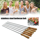 6PCS Roasting Sticks & Wooden Handle BBQ Fork Marshmallow 42cm Roasting T6V7