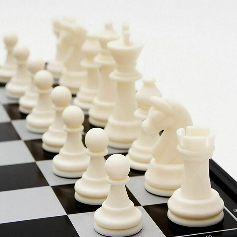 folding Magnetic chess board portable set with pieces camping games sport N9B4