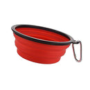 Pet Dog Portable Silicone Collapsible Travel Feeding Bowl Dish Feeder Red