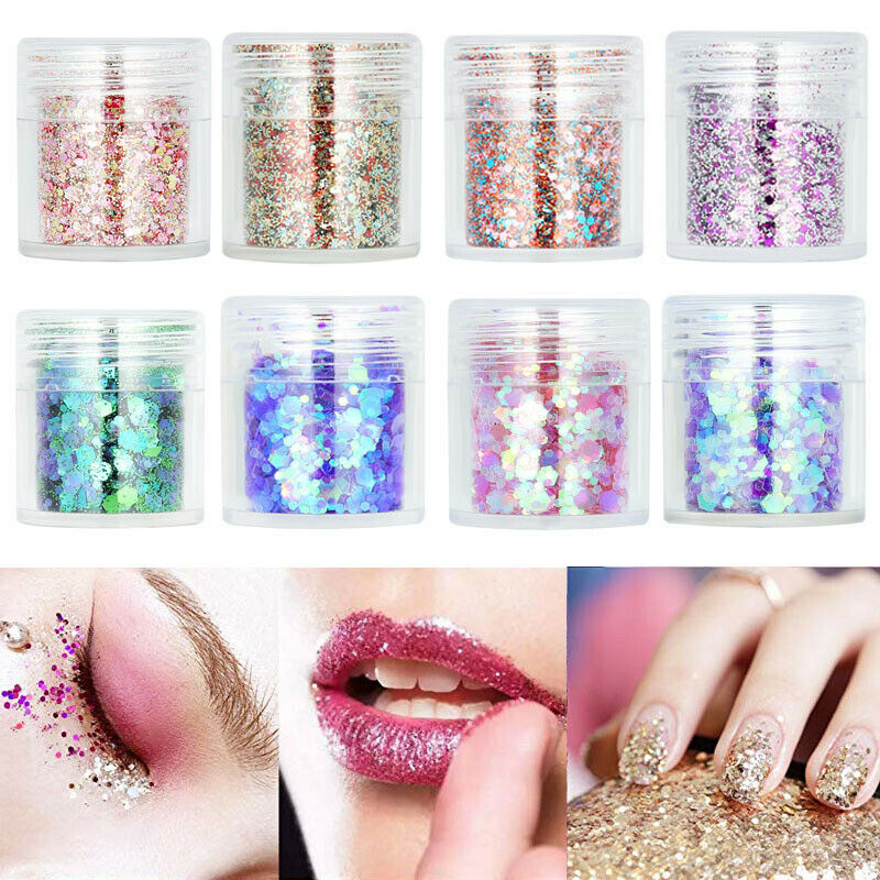1/Set 8 Color Color Nails Sequins Glitter Sequins Eyeshadow Body Facial Shi N6O7
