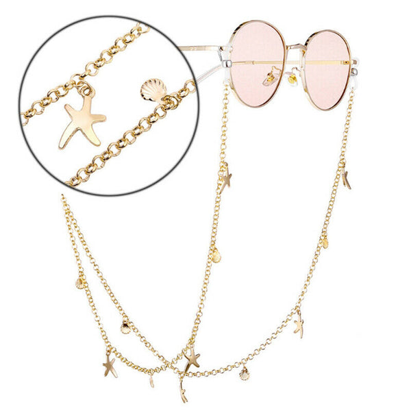 Glasses Chain Starfish Shell Cord Reading Glasses Sunglasses Non Slip Anti F JR