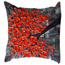 Fashion Cotton and linen Square Pillow cases Gray + red flowers