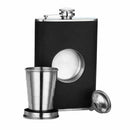 Stainless Steel 8 oz Hip Flask Built-in Collapsible 2 Oz Shot Glass Flask F